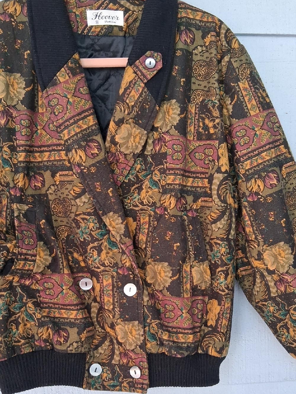 Vintage Bomber Shape Jacket - Brown Multi - Picture 2 of 5